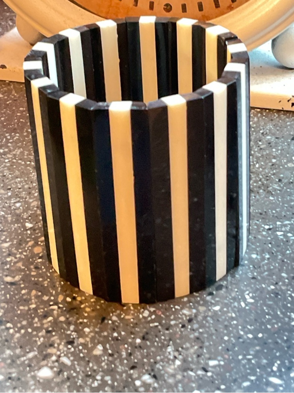 Black and Cream Cuff Bracelet